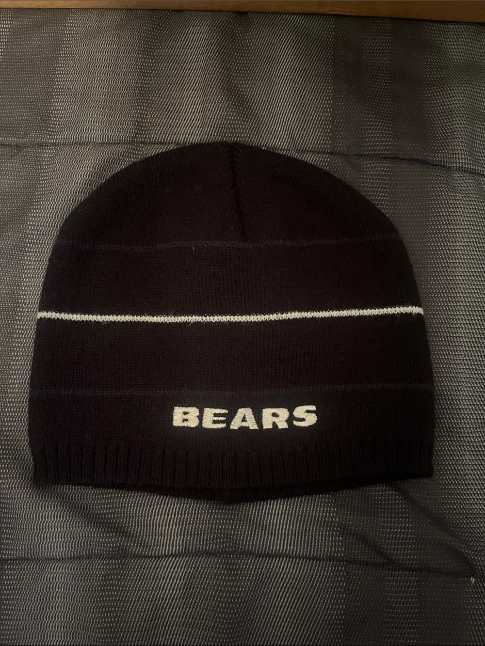 NFL Bears Black Knit Beanie with White Stripe